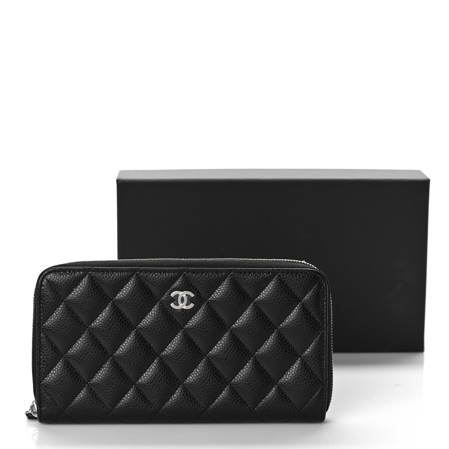 Chanel Caviar Quilted Large Zip Around Wallet Black 11 of 11