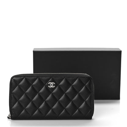 Chanel Caviar Quilted Large Zip Around Wallet Black 11 of 11