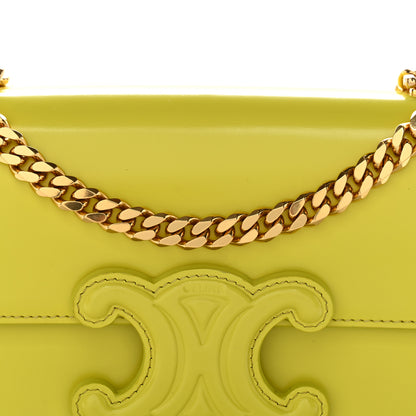 Celine Shiny Calfskin Cuir Triomphe Chain Shoulder Bag Anis 8 of 12
