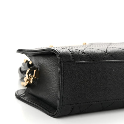 Chanel Grained Calfskin Stitched Mini Label Click Shopper Tote Black 9 of 11