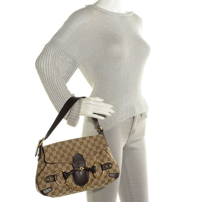 Gucci Monogram Horsebit Chain Flap Shoulder Bag Brown 2 of 6