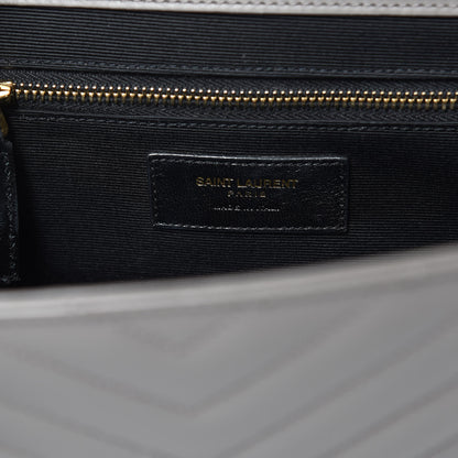 Saint Laurent Smooth Calfskin Matelasse Large Monogram Satchel Fog 6 of 15
