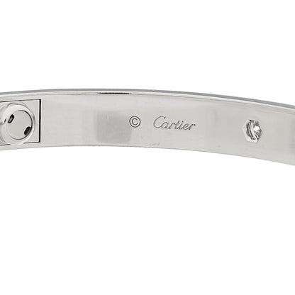 Cartier 18K White Gold 4 Diamond LOVE Bracelet 17 3 of 9