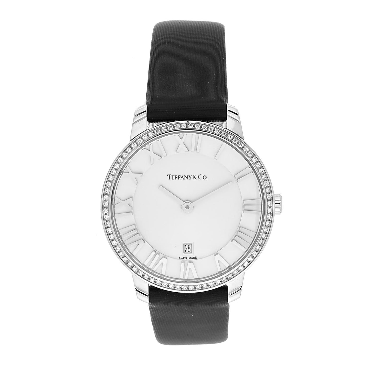 Stainless Steel Satin Diamond Bezel 31mm Atlas 2-Hand Quartz Watch