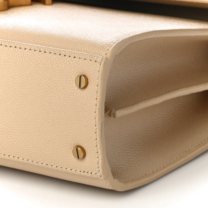 Saint Laurent Grain de Poudre Mini Classic Monogram Cassandra Top Handle Beige 9 of 9