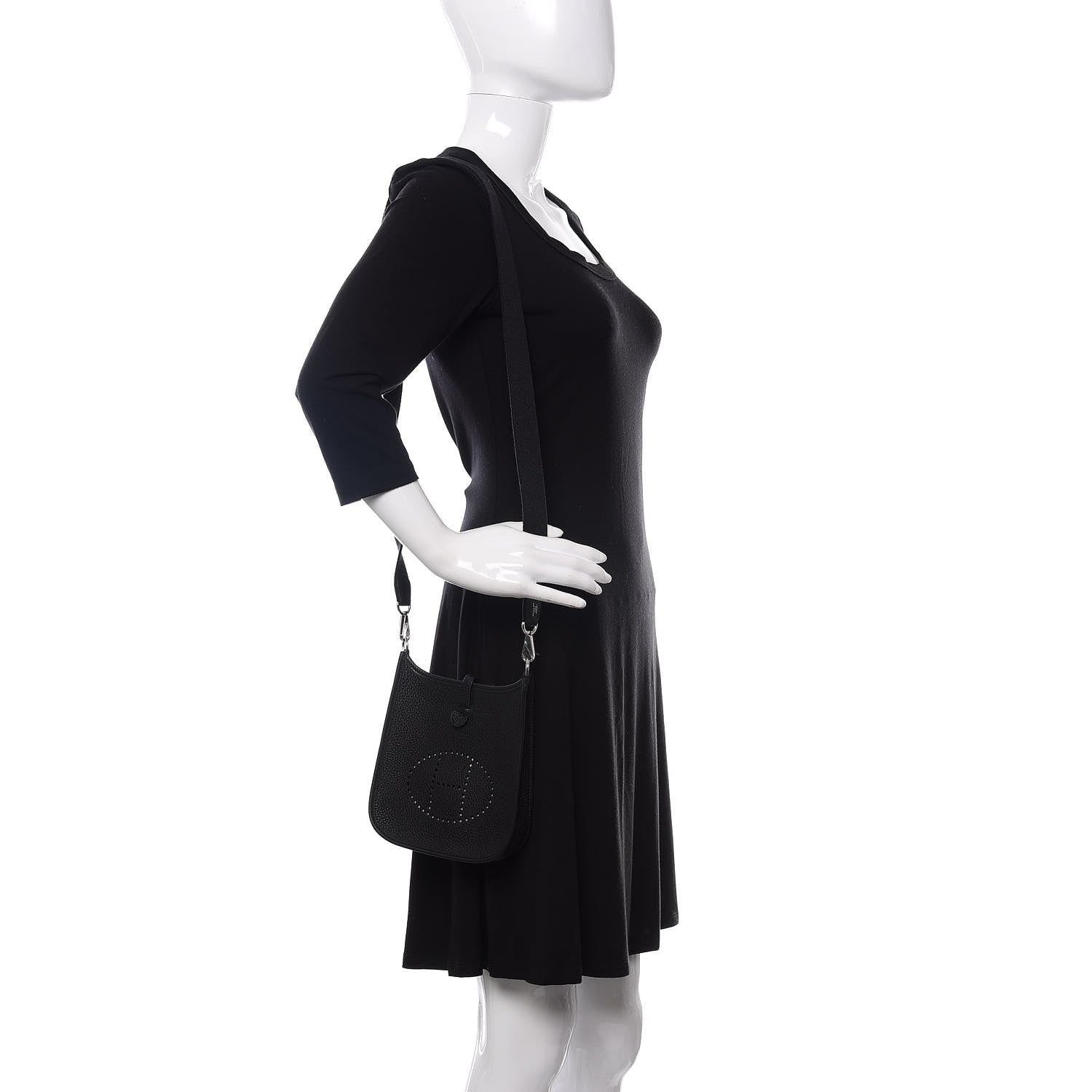 Hermes Taurillon Clemence Evelyne TPM Black 2 of 10