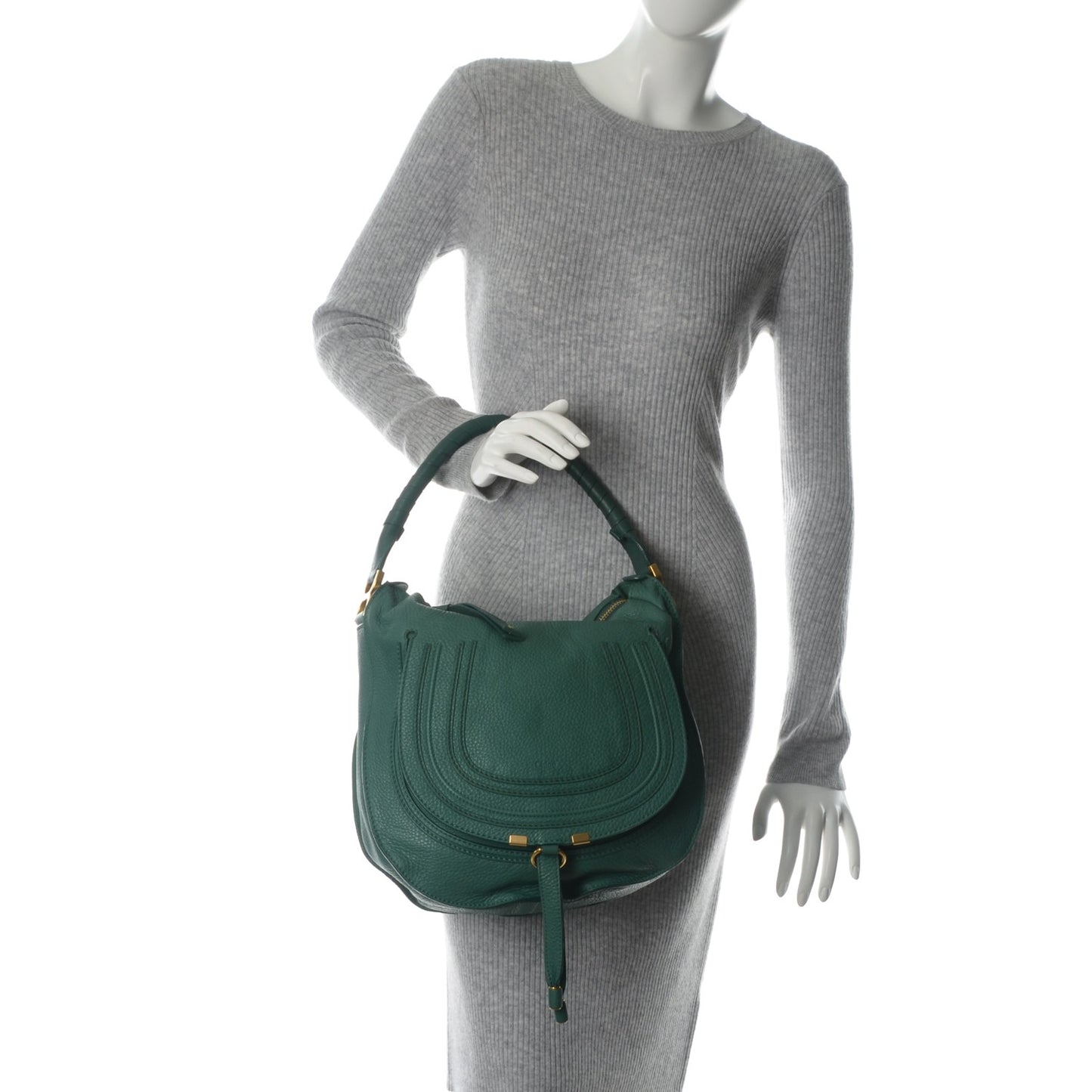 Calfskin Medium Marcie Hobo Emerald