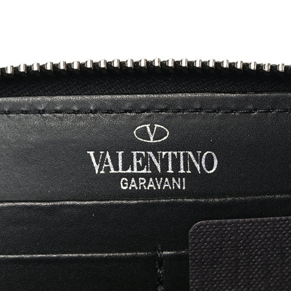 Valentino Garavani Calfskin VLTN Zip Around Wallet Black 8 of 9