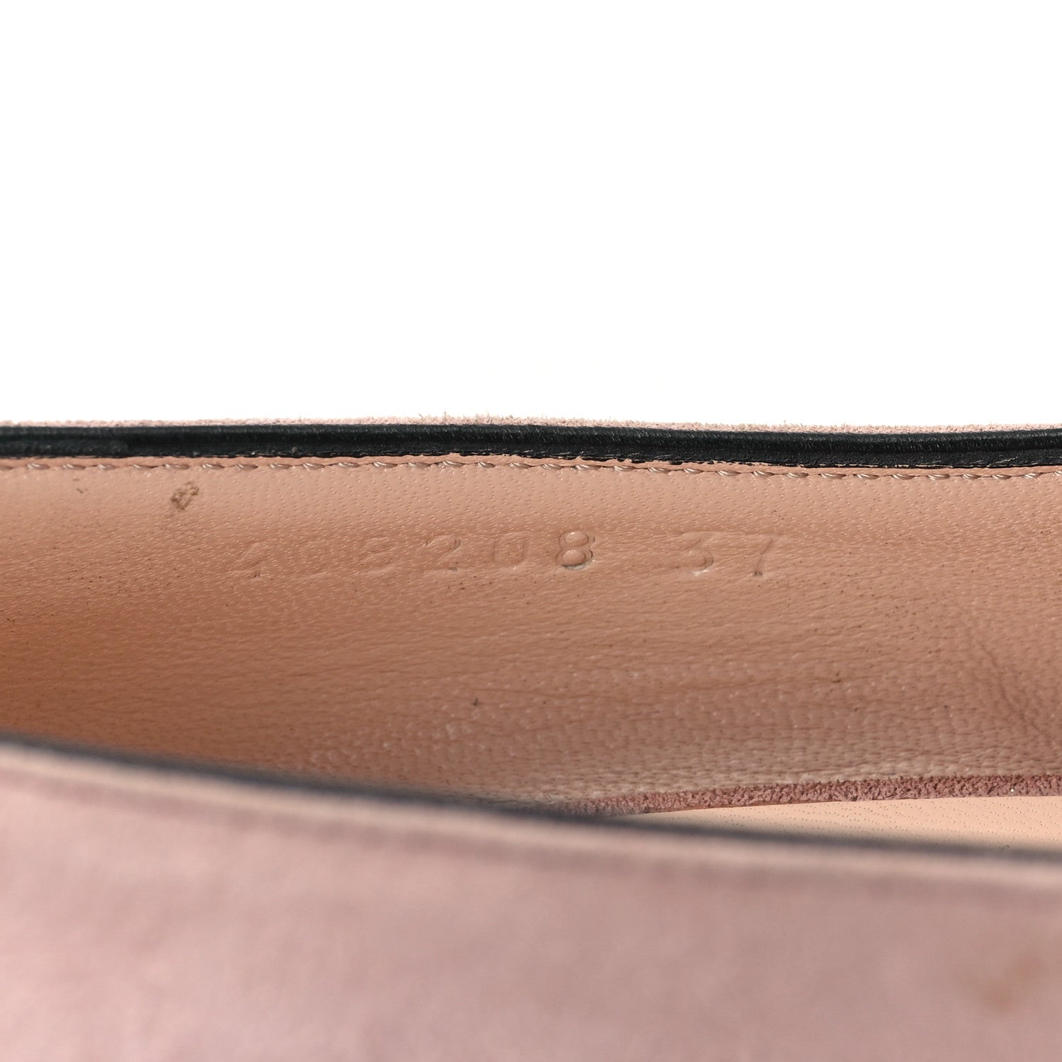 Gucci Kid Scamosciato GG Marmont Fringe 50mm Loafer Pumps 37 Crystal Pink 9 of 10