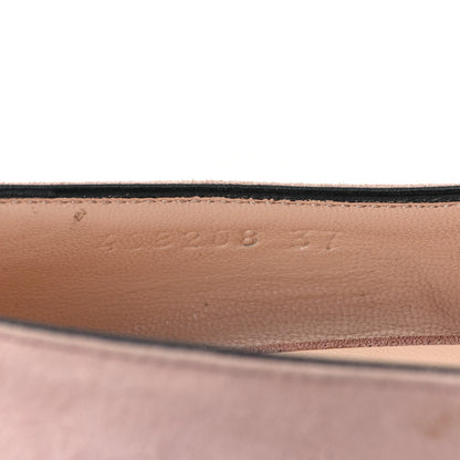 Gucci Kid Scamosciato GG Marmont Fringe 50mm Loafer Pumps 37 Crystal Pink 9 of 10
