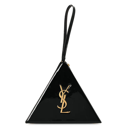 Saint Laurent Patent Pyramid Clutch Black 1 of 9