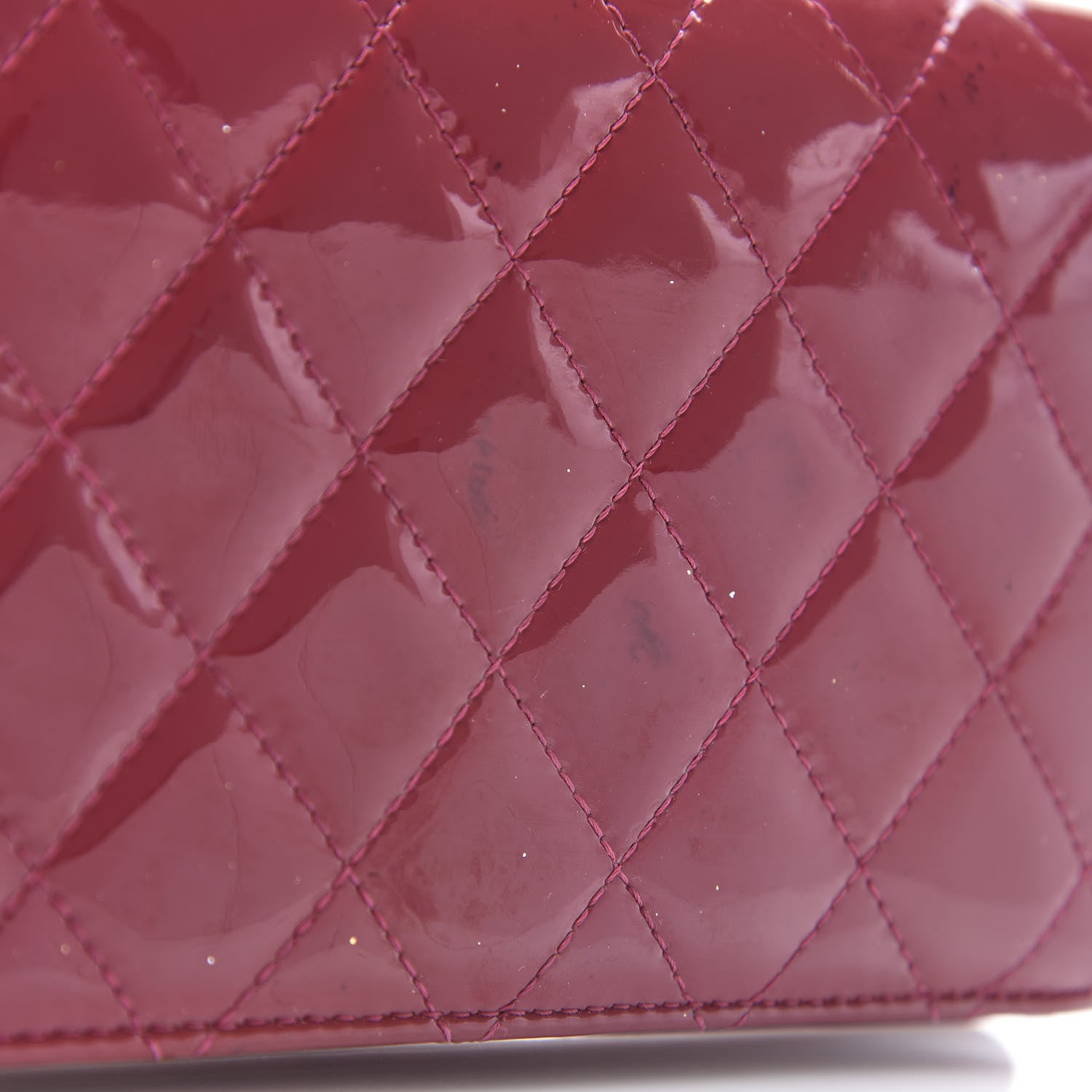 Chanel Patent Calfskin Quilted Large Brilliant Flap Wallet Fuchsia 8 of 11