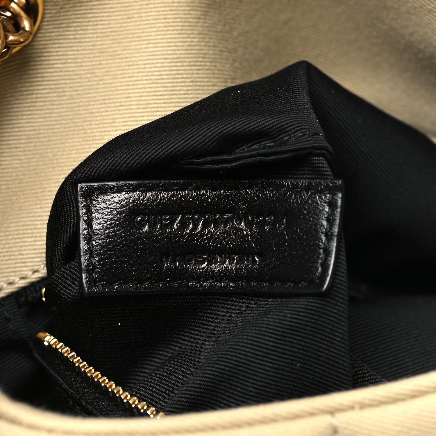 Saint Laurent Canvas Quilted Toy Loulou Puffer Monogram Chain Satchel Cool Beige 7 of 10