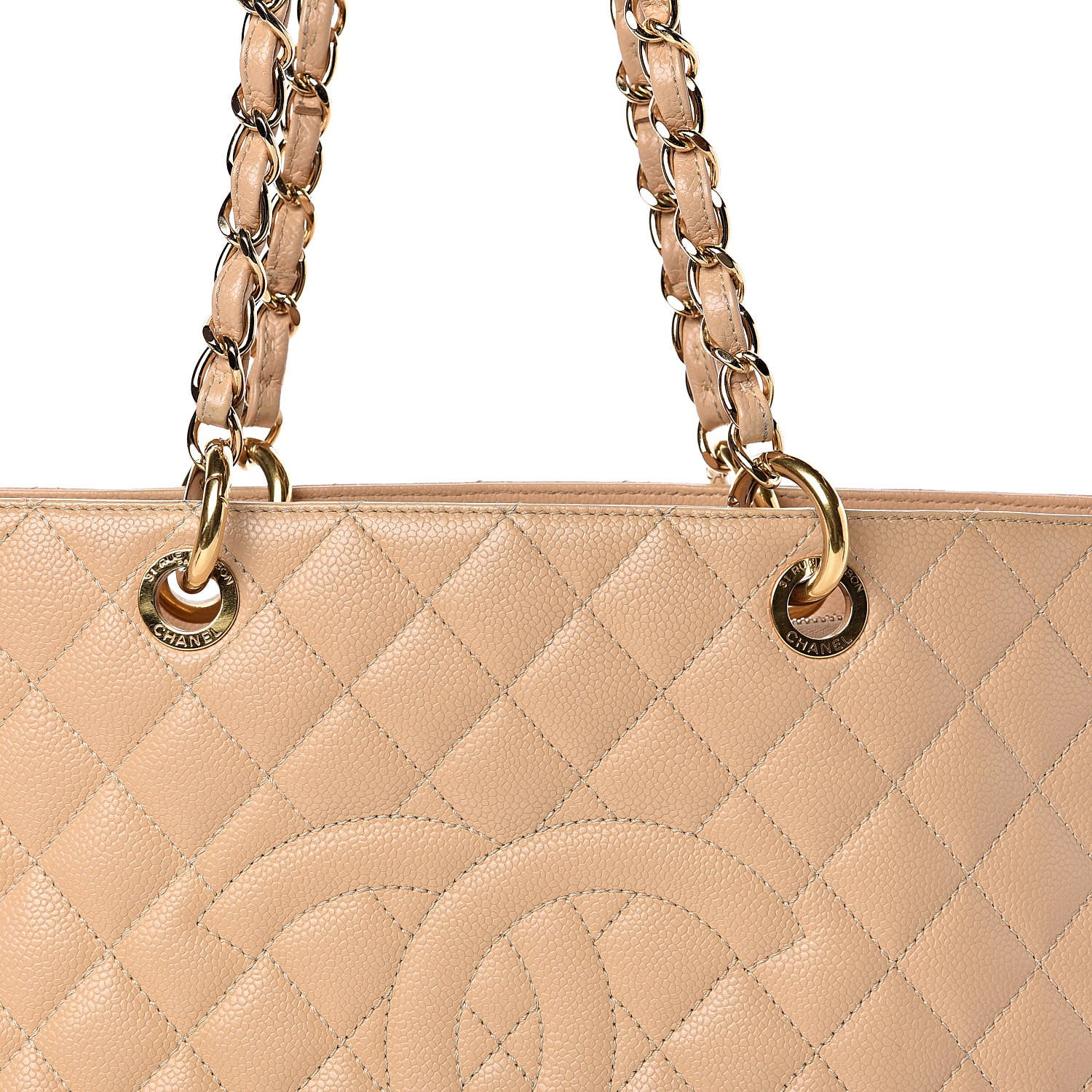 Chanel Caviar Quilted Grand Shopping Tote GST Beige Clair 12 of 12