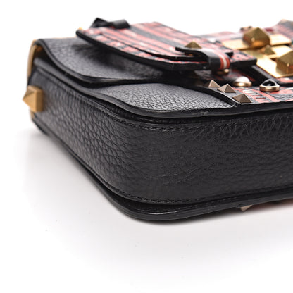 Valentino Garavani Calfskin Tribal B-Rockstud Rolling Flap Black 7 of 10
