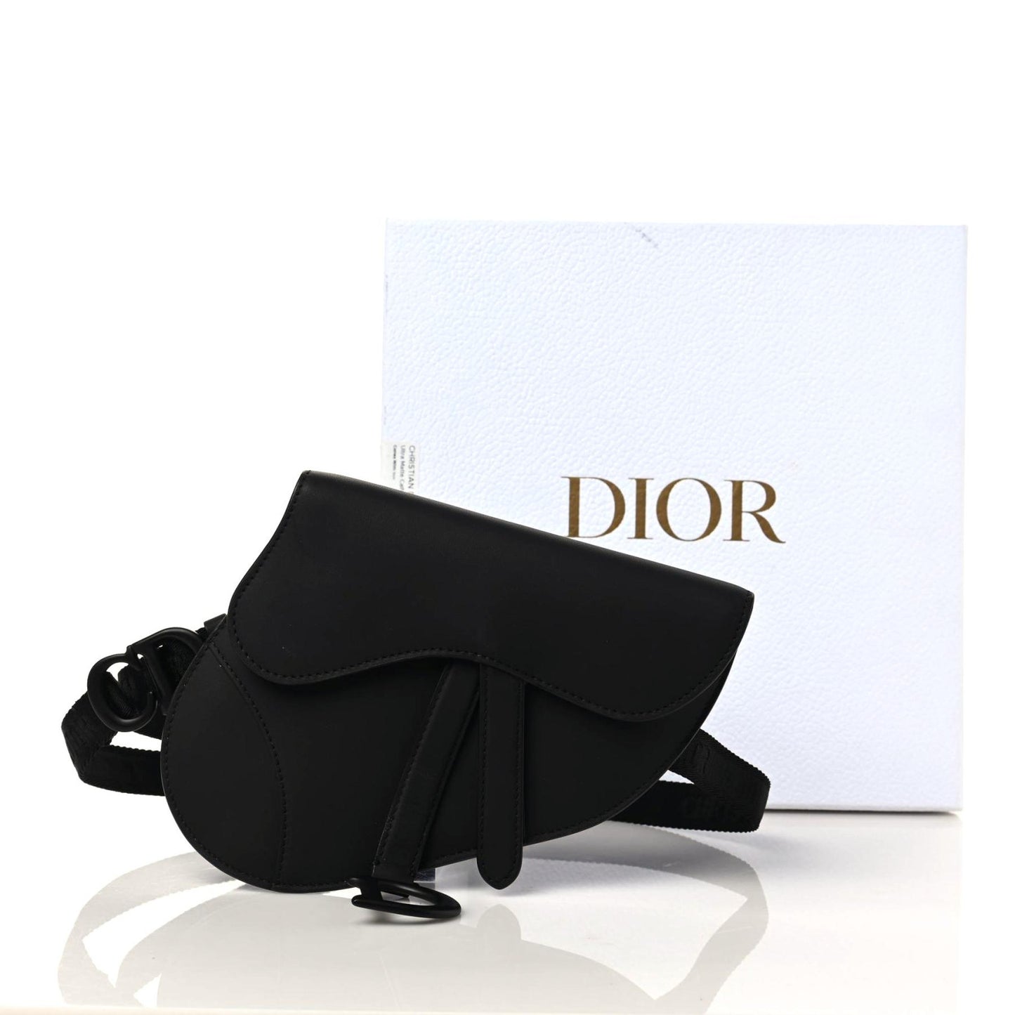 Ultra Matte Calfskin Saddle Belt Bag Black