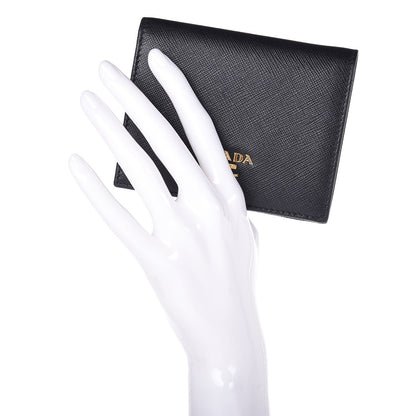 Prada Saffiano Multicolor Compact Wallet Black Soleil 2 of 10