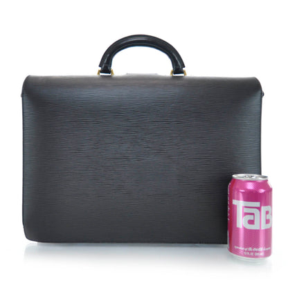 Louis Vuitton Epi Serviette Fermoir Briefcase Black 2 of 10
