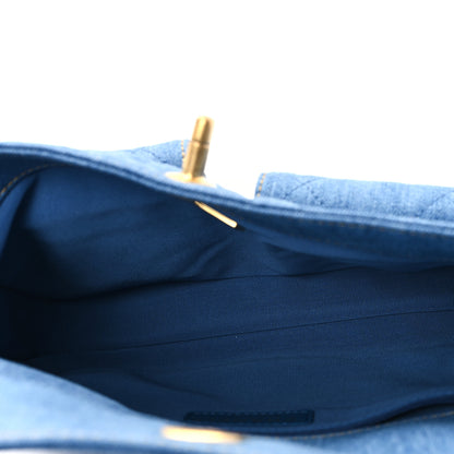 Chanel Denim Quilted Small Supple Twins Hobo Bag Blue 5 of 11