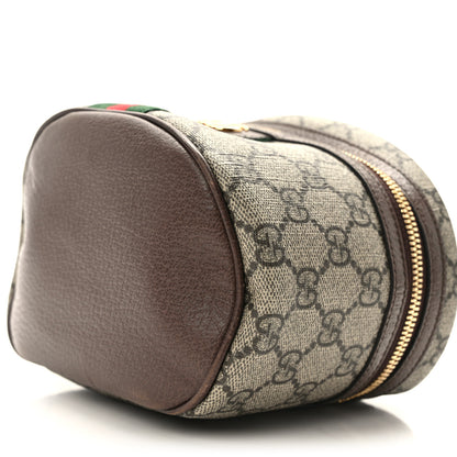 Gucci GG Supreme Monogram Textured Calfskin Web Ophidia Vanity Cosmetic Case Beige Ebony New Acero 8 of 11