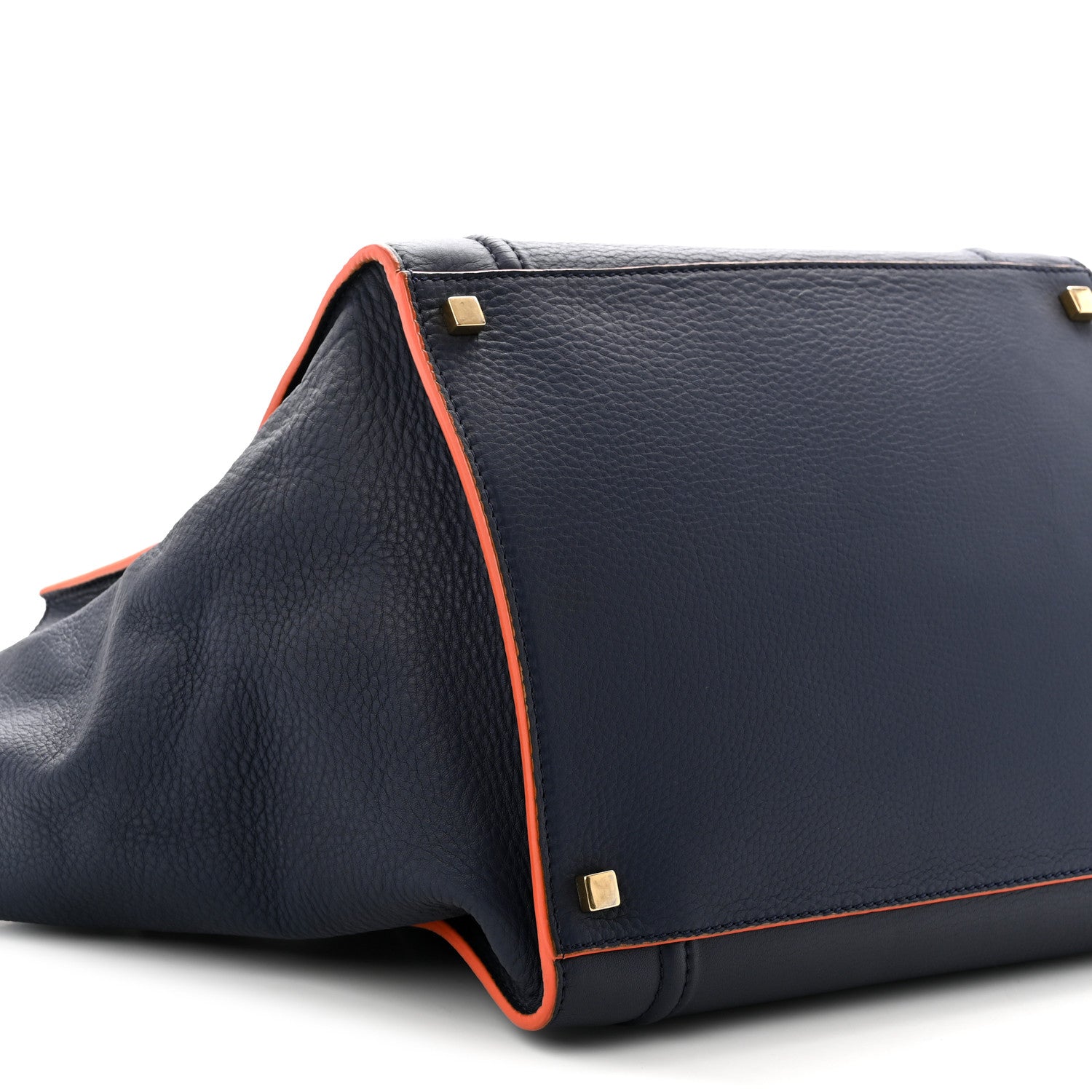Celine Supple Calfskin Large Phantom Luggage Navy Blue Orange 9 of 11