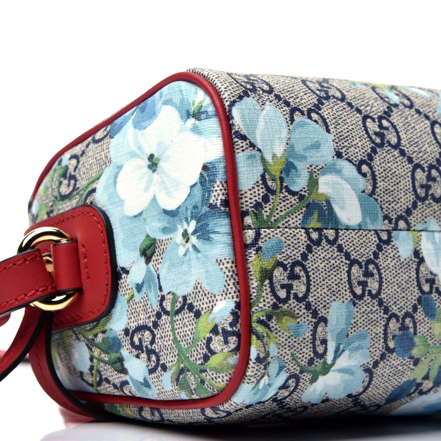 Gucci GG Supreme Monogram Blooms Mini Boston Navy Blue Hibiscus 9 of 10