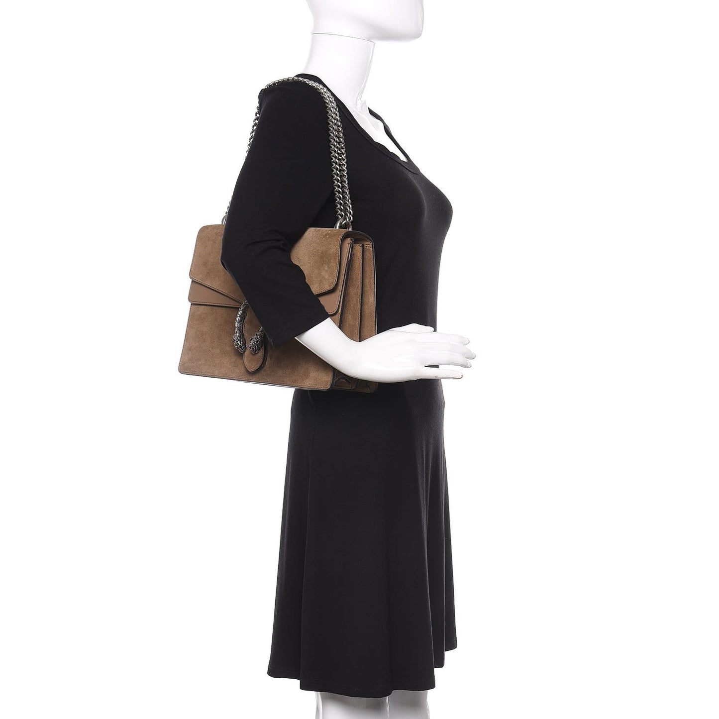 Suede Medium Dionysus Shoulder Bag Taupe