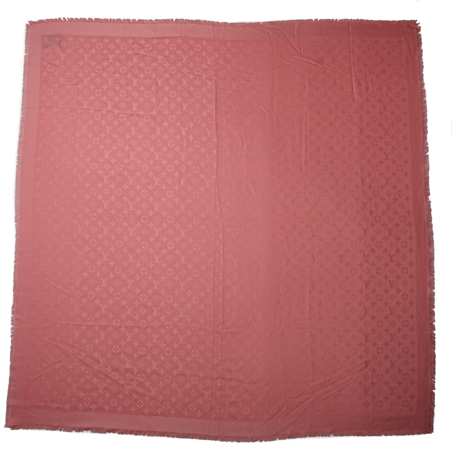 Louis Vuitton Silk Wool Monogram Shawl Corail 5 of 10