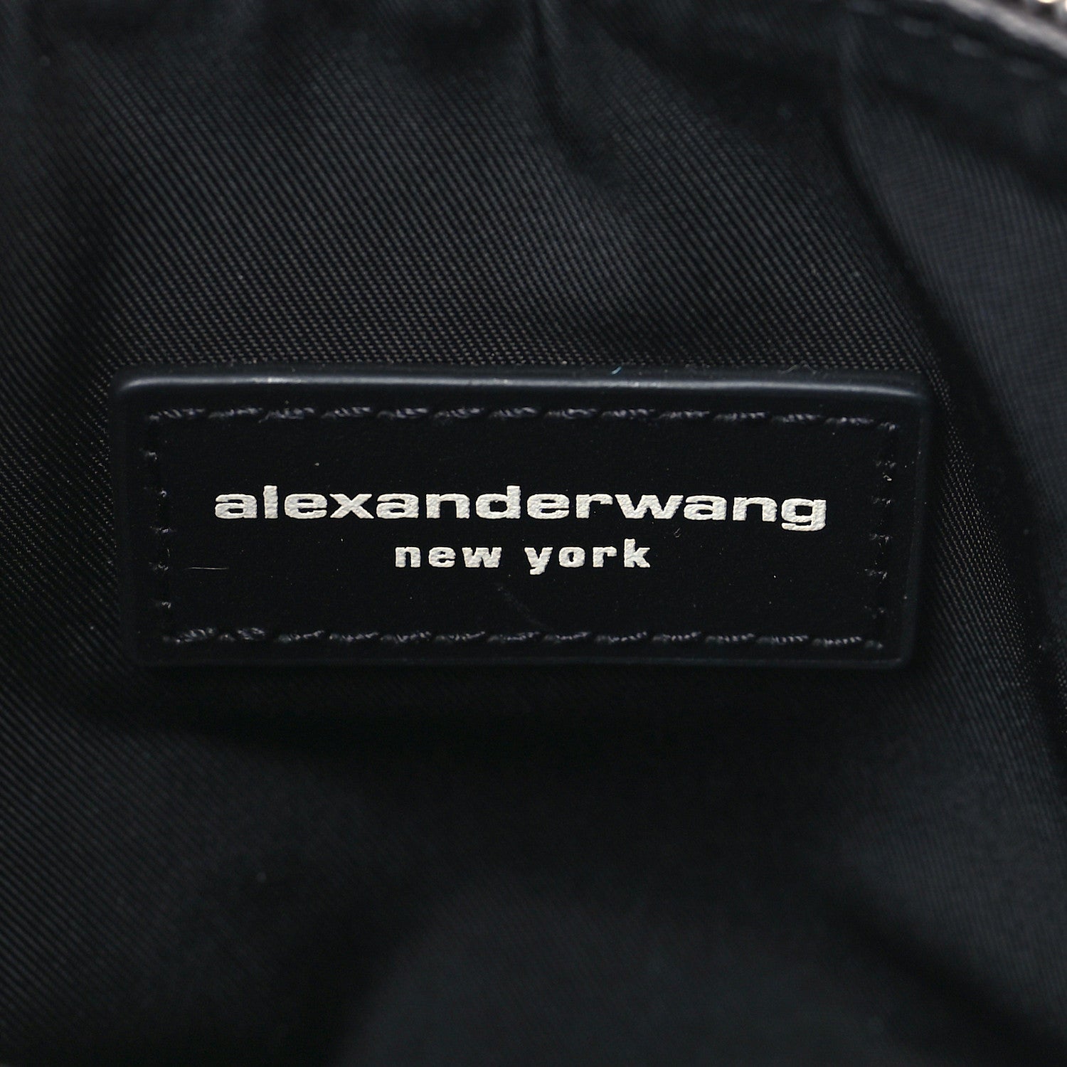 Alexander Wang Satin Crystal Logo Micro Marquess Bag Alloy 6 of 10