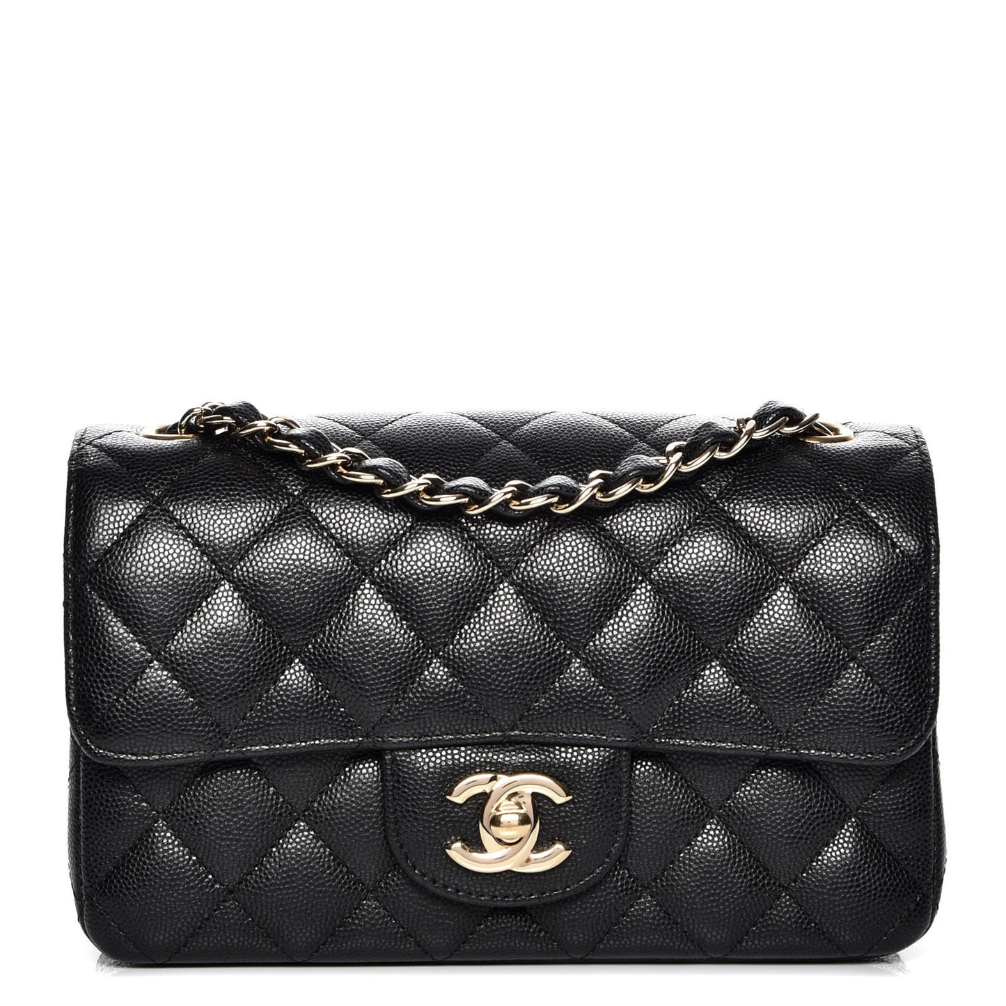 Caviar Quilted Mini Rectangular Flap Black