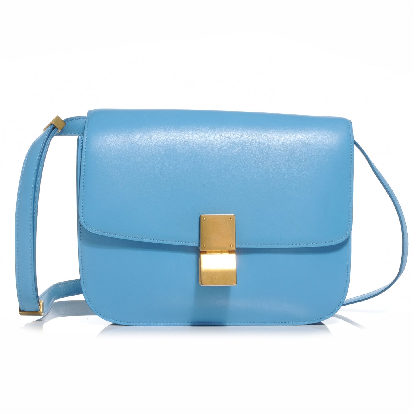 Smooth Calfskin Medium Classic Box Flap Bag Light Blue