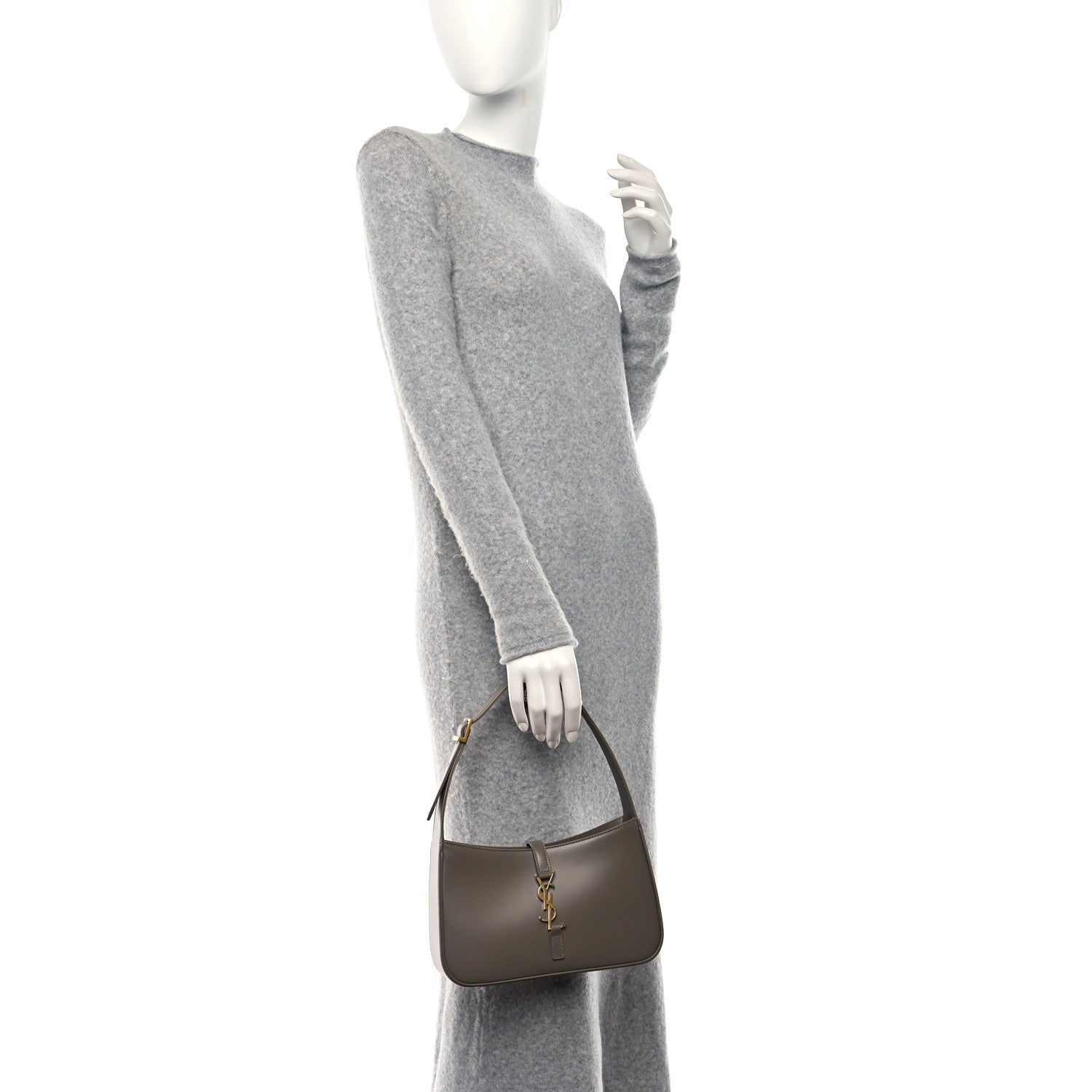 Saint Laurent Smooth Calfskin Le 5 A 7 Hobo Taupe 2 of 10