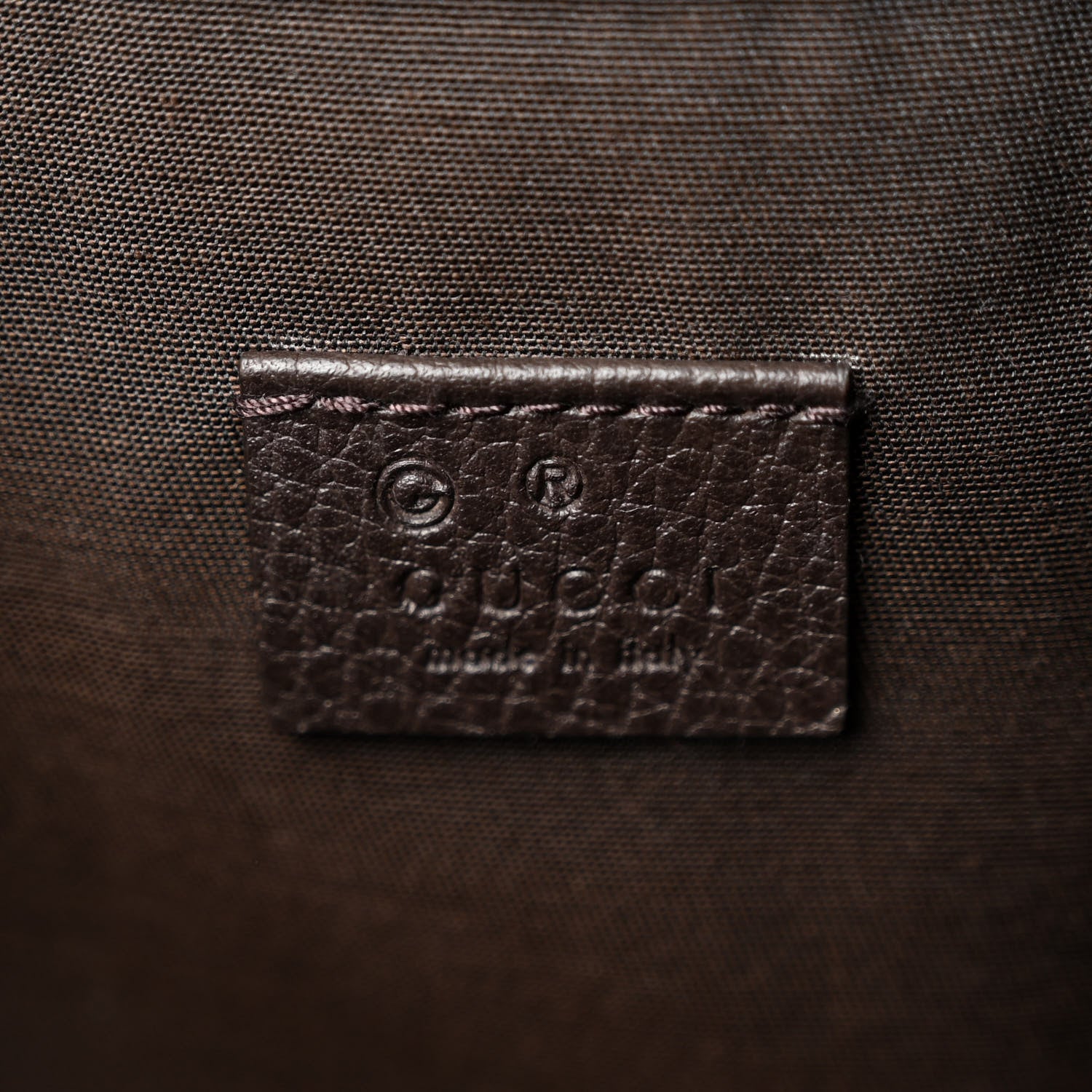 Gucci Monogram Dollar Calfskin O Drawstring Backpack Beige Ebony Testa di Moro Dark Chocolate 7 of 10