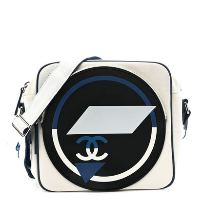 Chanel Nylon Rubber Messenger White Blue 2 of 21