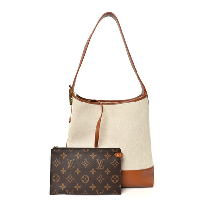 Louis Vuitton Canvas Calfskin Low Key Hobo PM Ecru Cognac 3 of 10