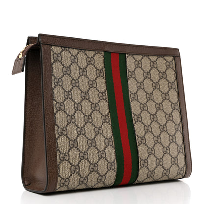 Gucci GG Supreme Monogram Web Ophidia Pouch Brown 3 of 7