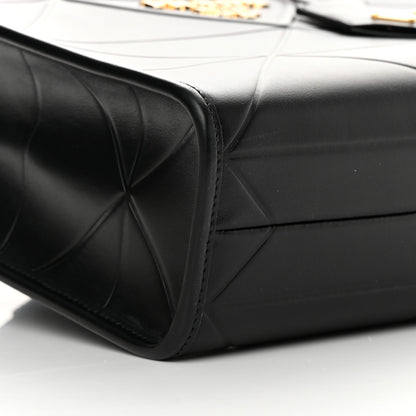 Prada Soft Calfskin Triangolo Symbole Embossed Small Tote Black 8 of 9