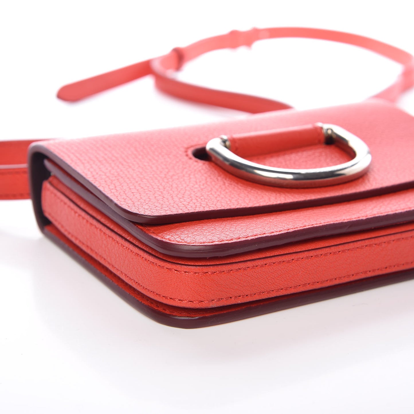 Goatskin Mini D-Ring Bag Bright Red