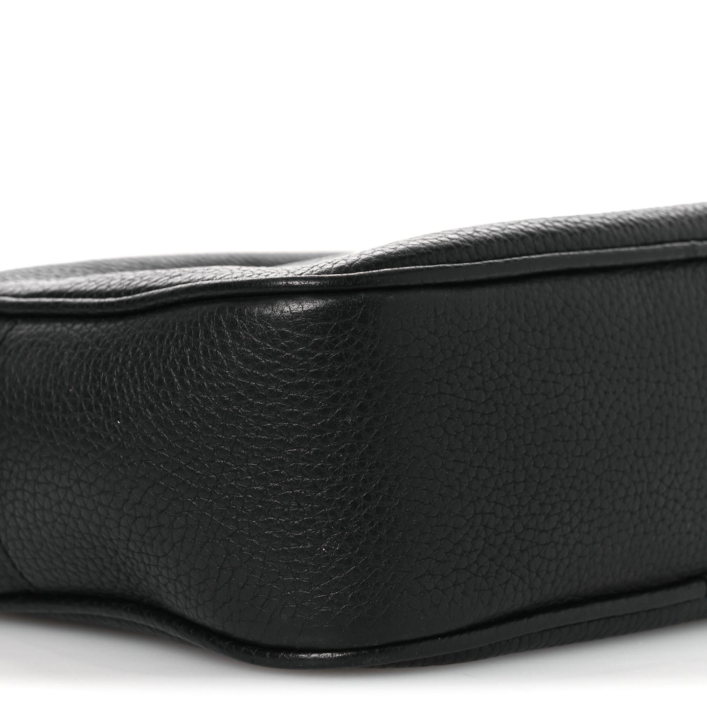 Pebbled Calfskin Small Soho Disco Bag Black