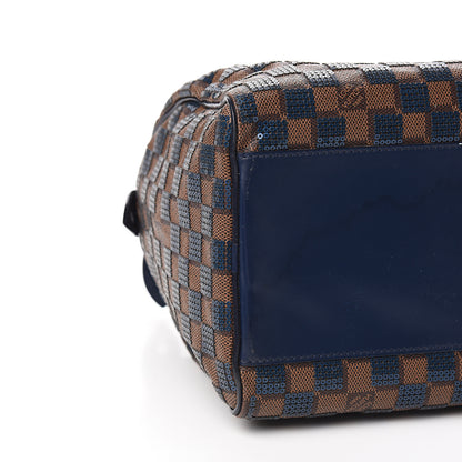 Louis Vuitton Damier Paillettes Speedy 30 Blue 7 of 12