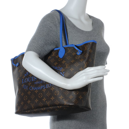 Louis Vuitton Monogram Articles de Voyage Ikat Neverfull MM Grand Blue 2 of 7
