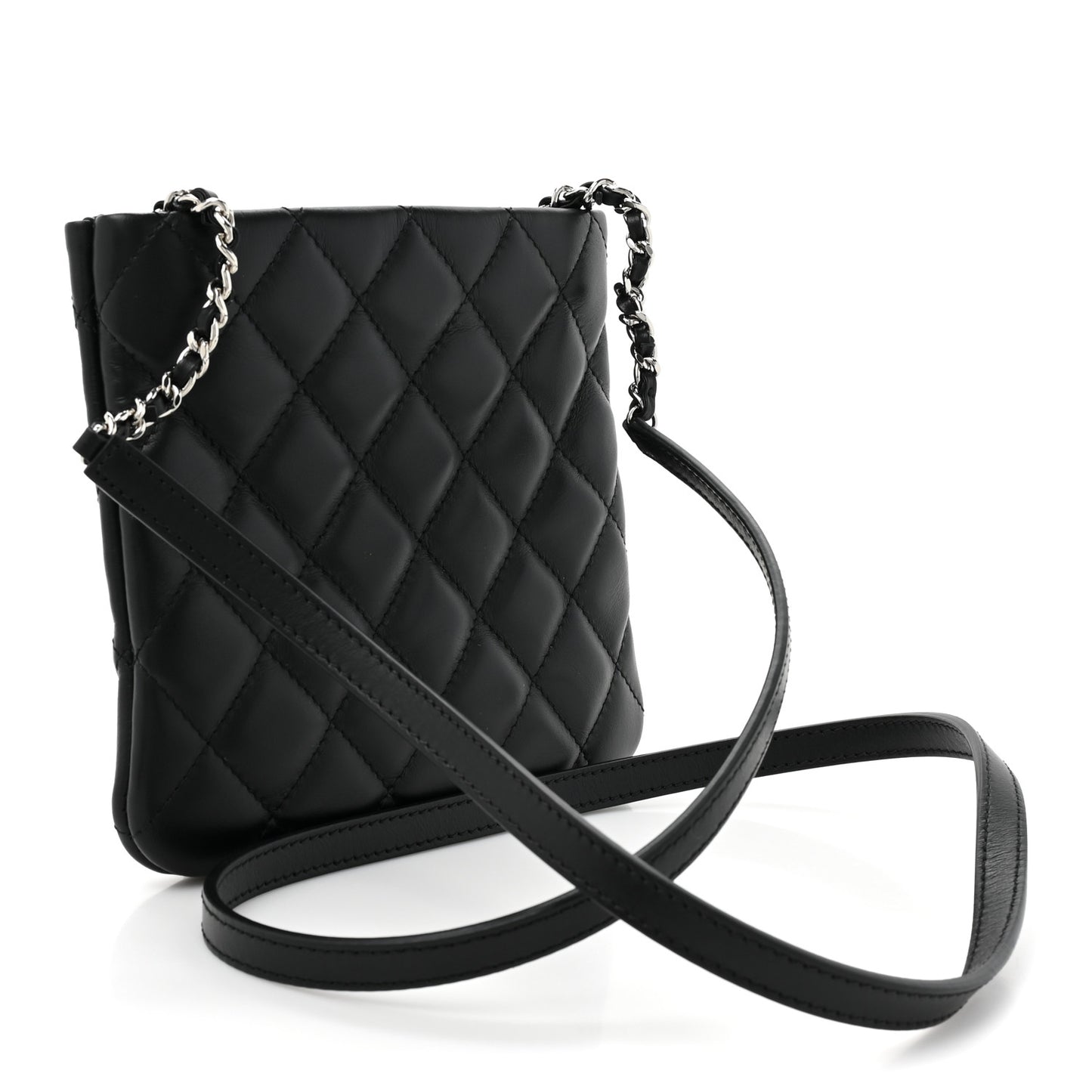 Lambskin Quilted Crossbody Bag Black