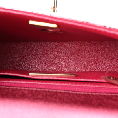 Chanel Mirror Calfskin Metallic Lambskin Quilted Hollywood Boulevard Mini Flap With Star Coin Purse Pink 6 of 12