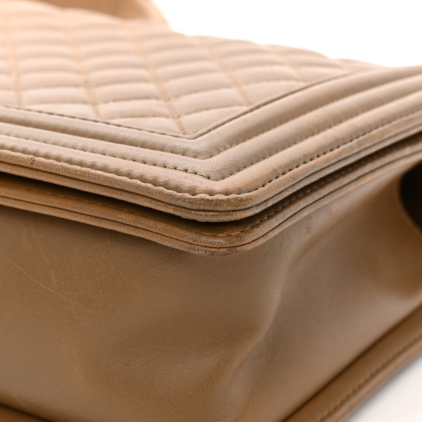 Lambskin Quilted New Medium Boy Flap Dark Beige