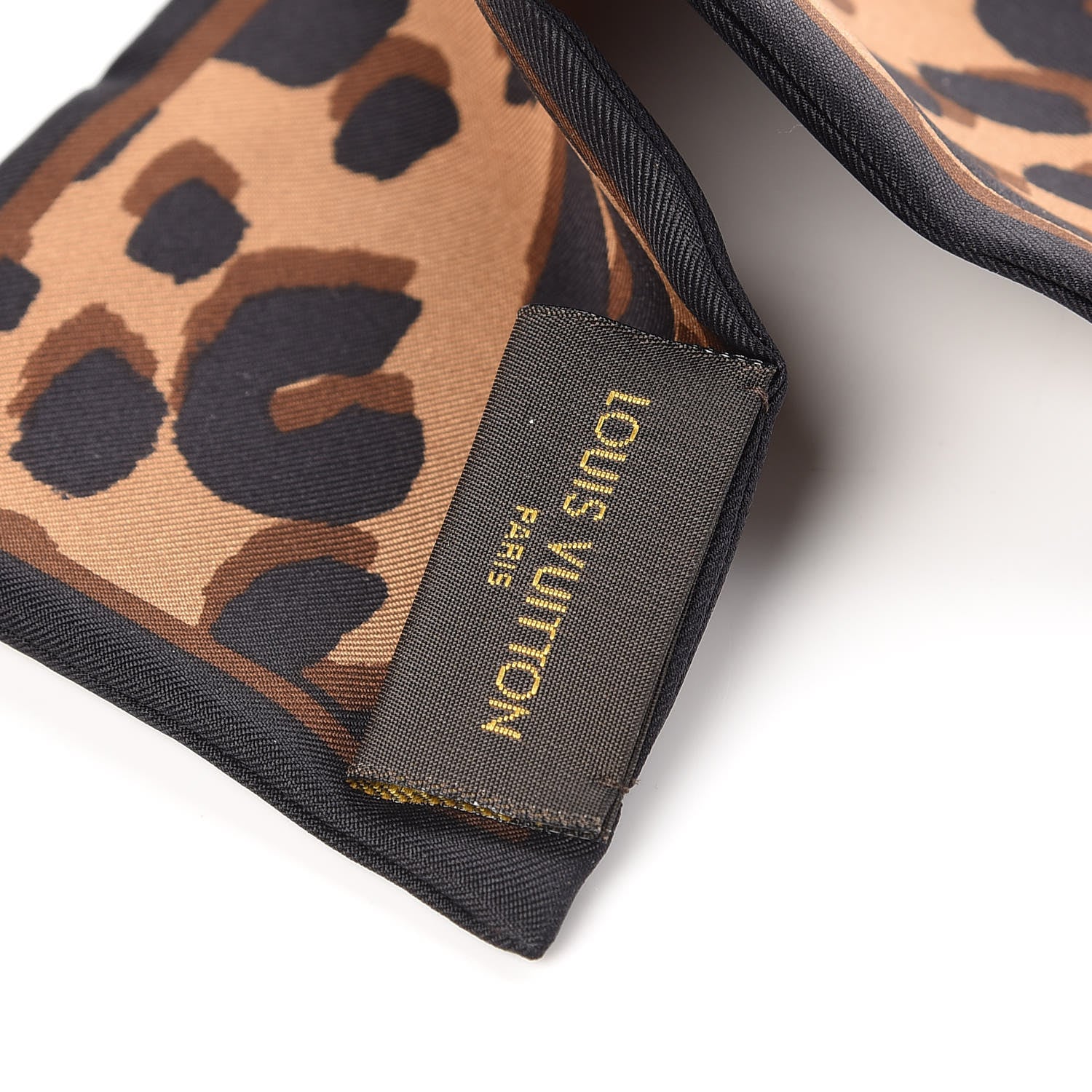Louis Vuitton Silk Leopard Bandeau Scarf Marron 4 of 5