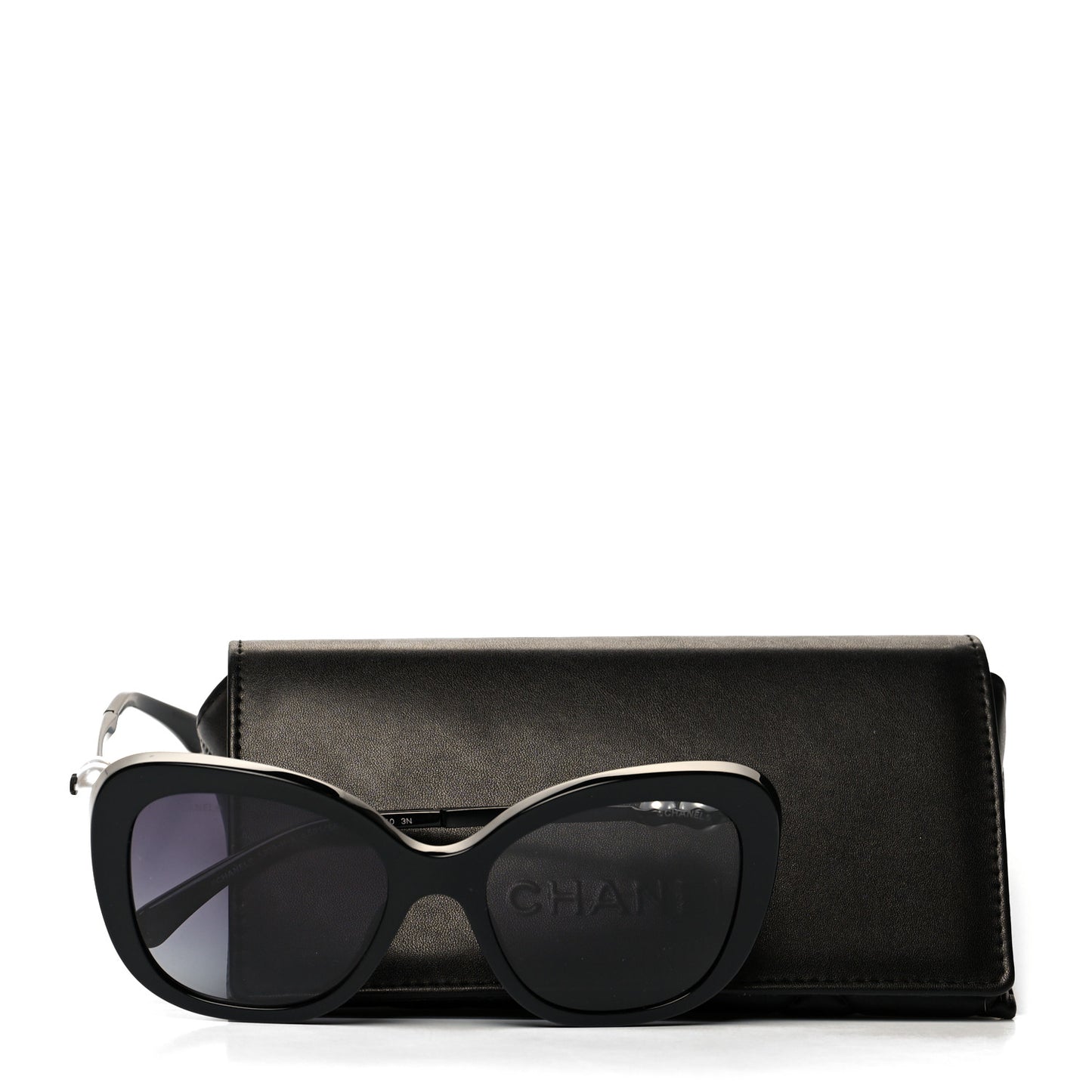 Acetate Butterfly Winter Pearl Sunglasses 5339-H Black