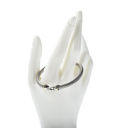David Yurman Sterling Silver 18K Yellow Gold 5mm Cable Classic Buckle Bracelet 4 of 4