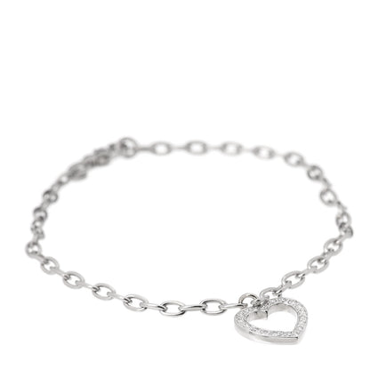 Tiffany Platinum Diamond Heart Charm Bracelet 1 of 5
