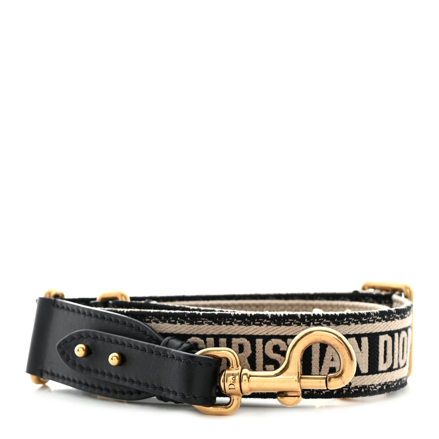 Canvas Embroidered Shoulder Strap Black