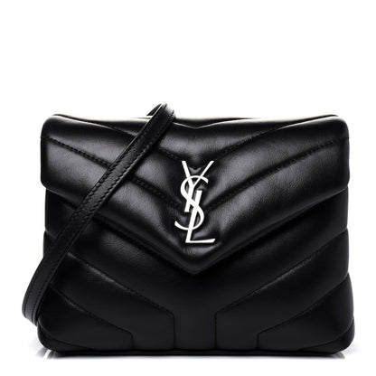 Saint Laurent Calfskin Y Quilted Monogram Toy Loulou Crossbody Bag Black 1 of 13